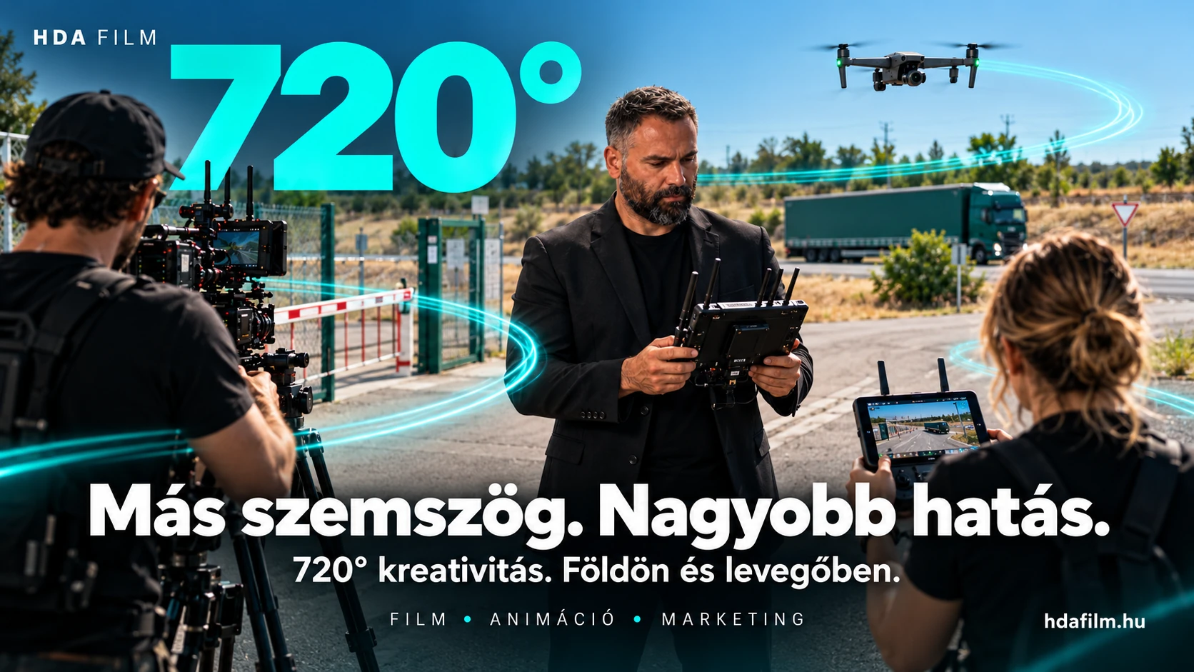 Hda Film drónnal és földi kamerával végzett forgatás ipari környezetben