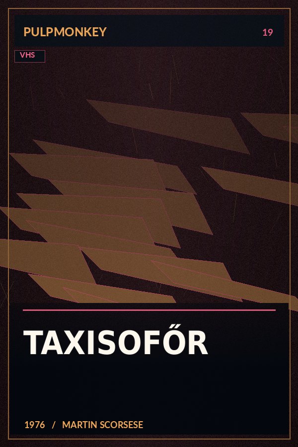 Taxisofőr – PulpMonkey alternatív plakátgrafika